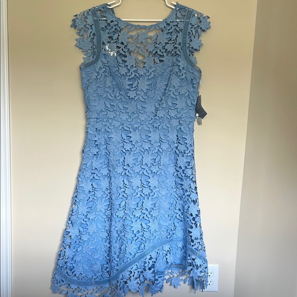 Elegant Blue Lace Dress